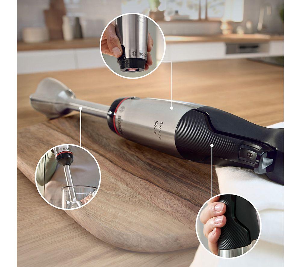 BOSCH Ergomaster 3 en 1 Batidora de mano con control de presión y velocidad MSM6M623GB - Negra