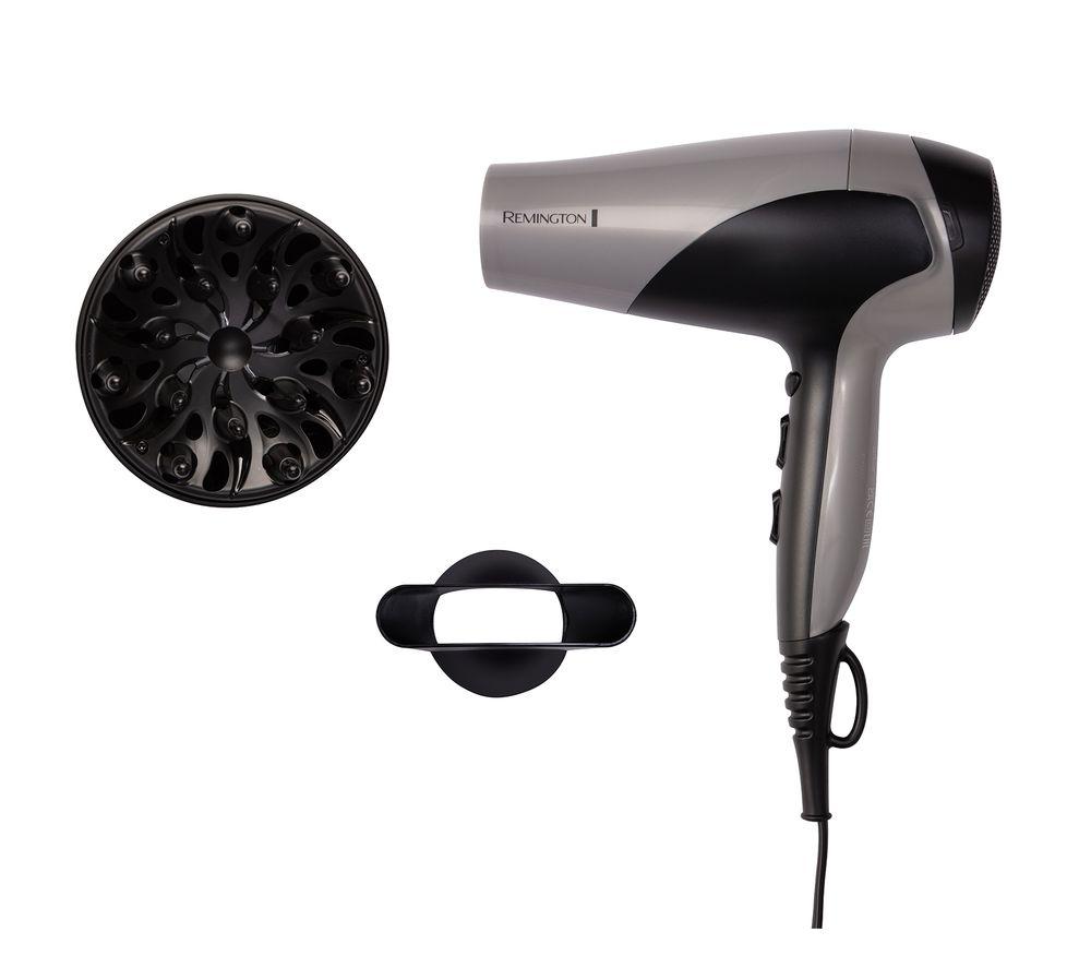 REMINGTON Ionic Dry 2200 D3190S Hair Dryer - Black and Silver