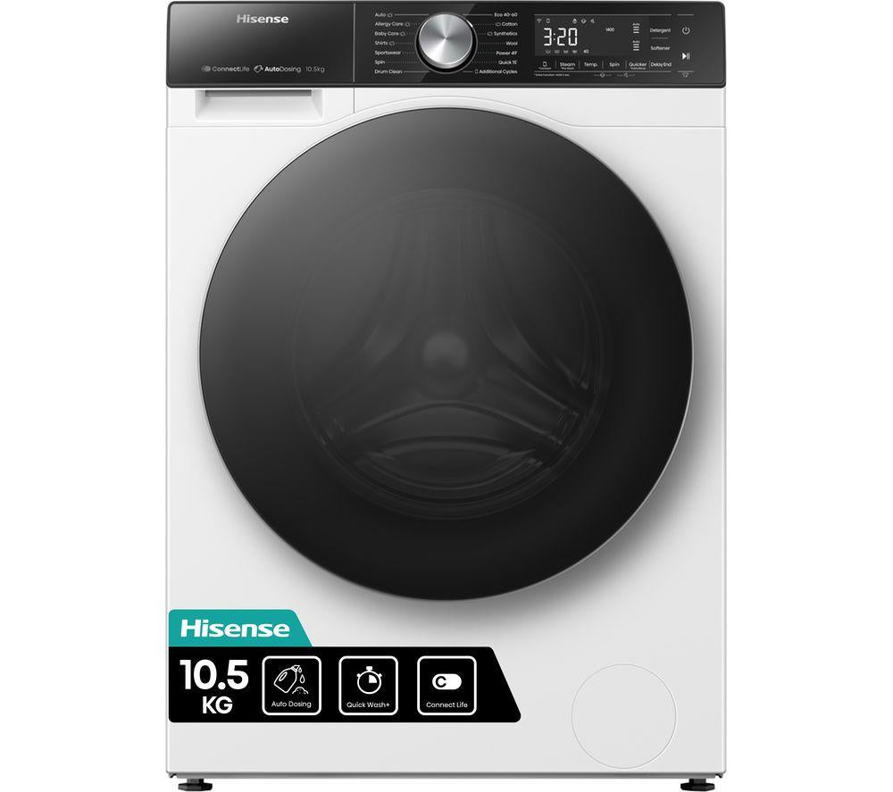 HISENSE 5S Series Auto Dosing WF5S1045BW WiFi-enabled 10.5 kg 1400 Spin Washing Machine - White