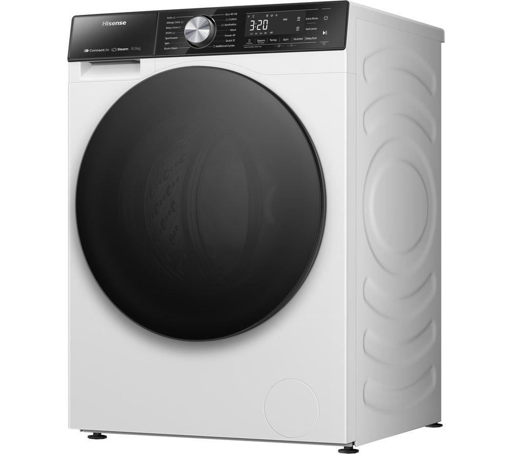 Lavadora HISENSE Serie 5S con dosificación automática WF5S1045BW con WiFi, 10,5 kg y 1400 rpm - Blanca