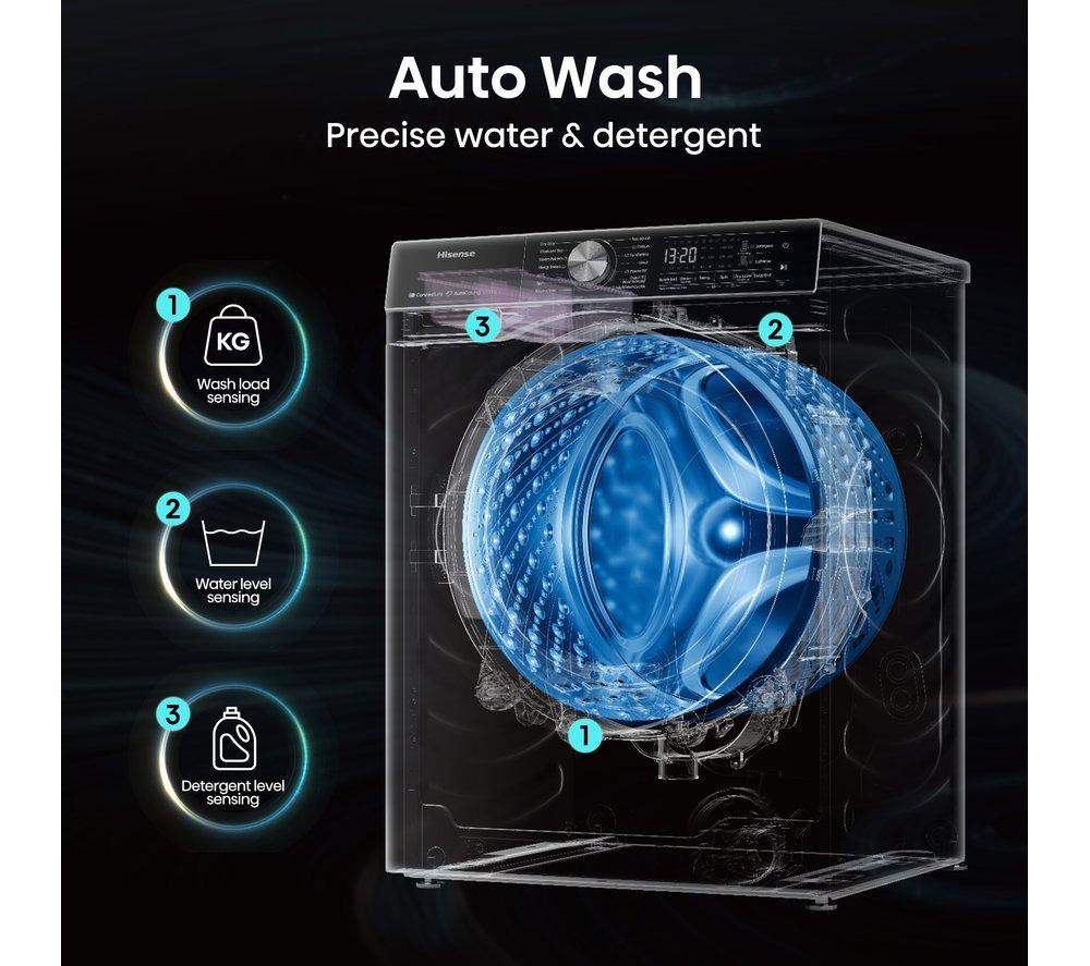 Lavadora HISENSE Serie 5S con dosificación automática WF5S1045BW con WiFi, 10,5 kg y 1400 rpm - Blanca