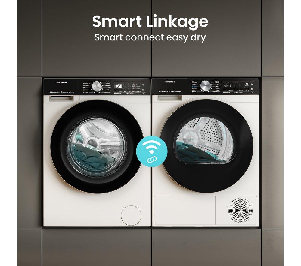 Lavadora HISENSE Serie 5S con dosificación automática WF5S1045BW con WiFi, 10,5 kg y 1400 rpm - Blanca