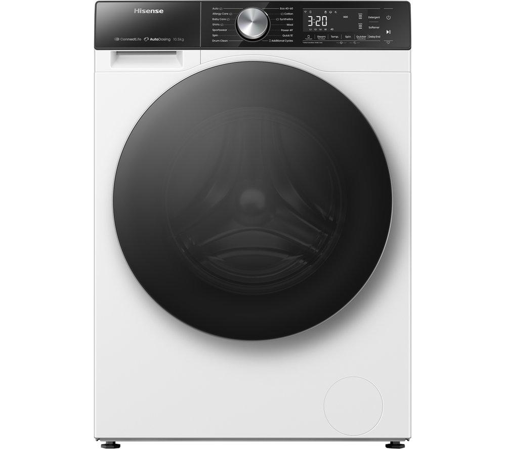 Lavadora HISENSE Serie 5S con dosificación automática WF5S1045BW con WiFi, 10,5 kg y 1400 rpm - Blanca