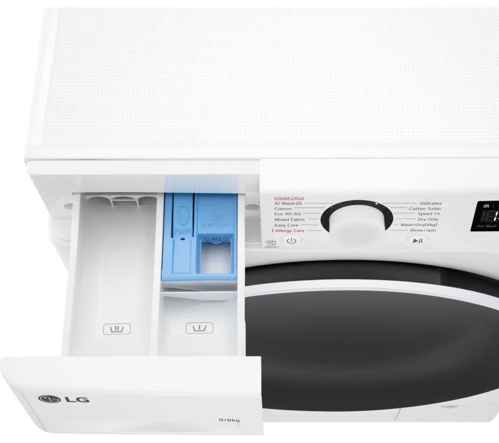 Lavasecadora LG Serie 4 AI Direct Drive FWY696WWLN1 de 9 kg - Blanca