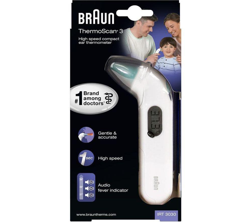 BRAUN ThermoScan 3 IRT 3030 Ear Thermometer - White and Green