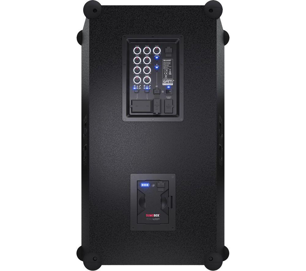 SHARP SumoBox PRO CP-LS200 Tragbarer Bluetooth Megasound Party-Lautsprecher – Schwarz
