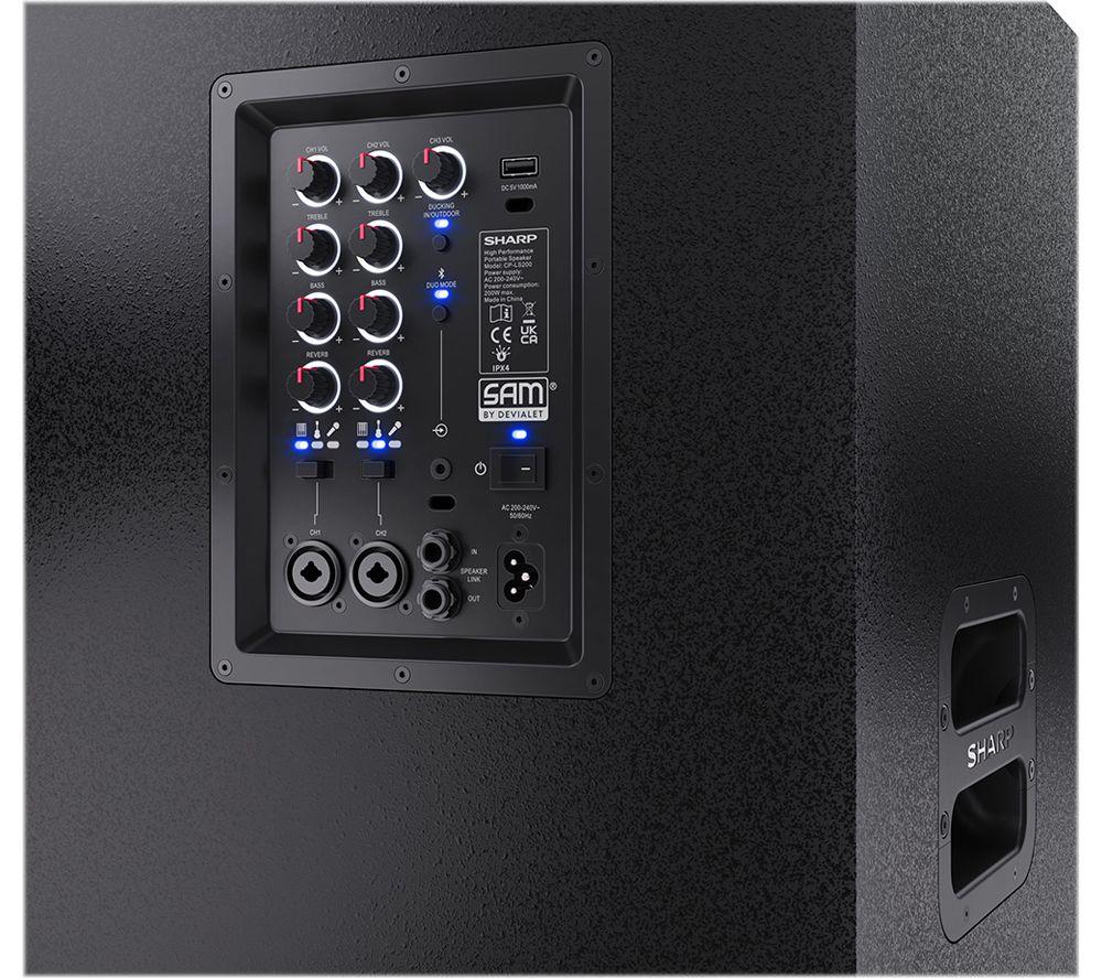 SHARP SumoBox PRO CP-LS200 Portable Bluetooth Megasound Party Speaker - Black