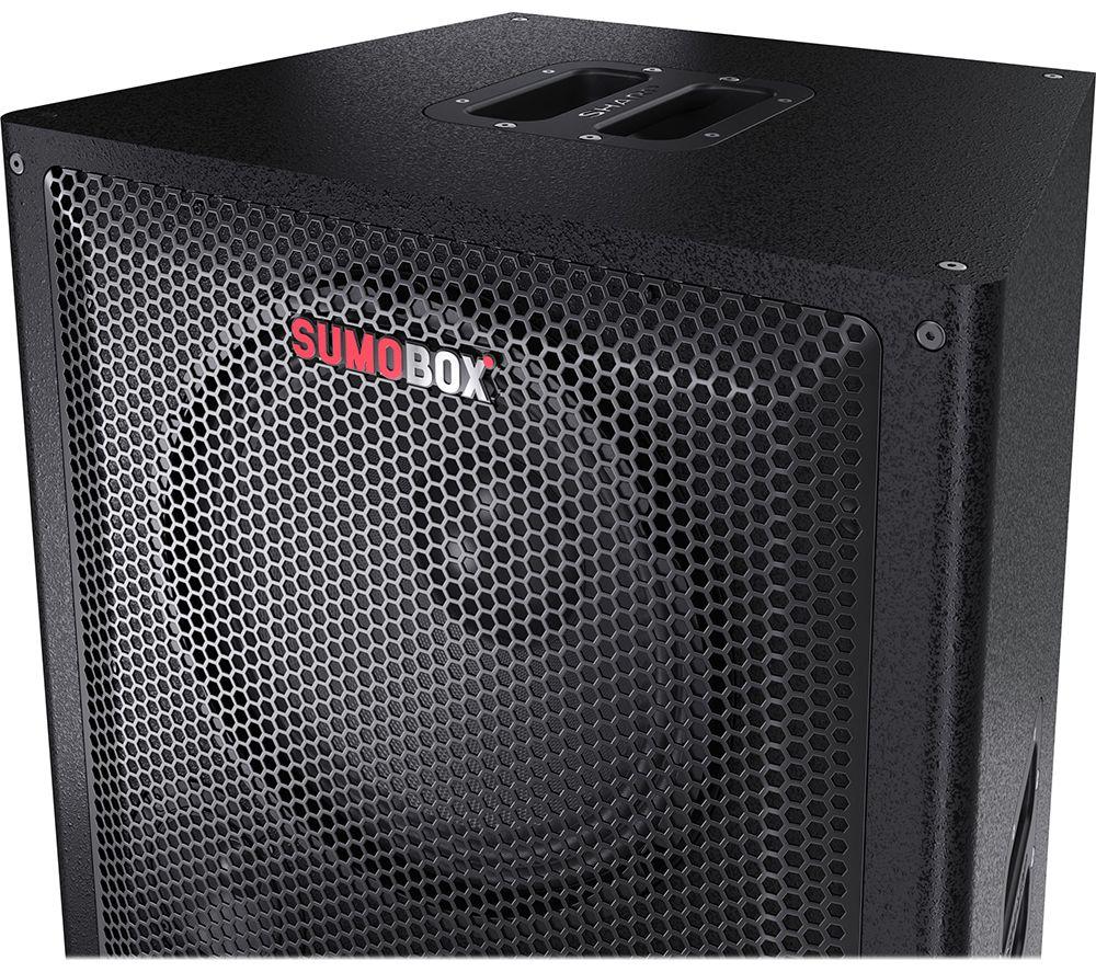 SHARP SumoBox PRO CP-LS200 Tragbarer Bluetooth Megasound Party-Lautsprecher – Schwarz