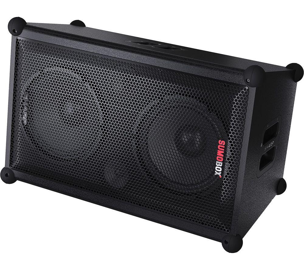 SHARP SumoBox PRO CP-LS200 Tragbarer Bluetooth Megasound Party-Lautsprecher – Schwarz