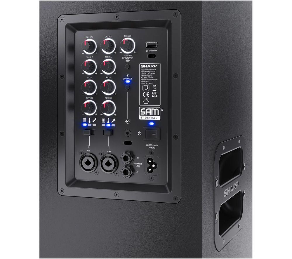 SHARP SumoBox CP-LS100 Portable Bluetooth Megasound PA Speaker - Black