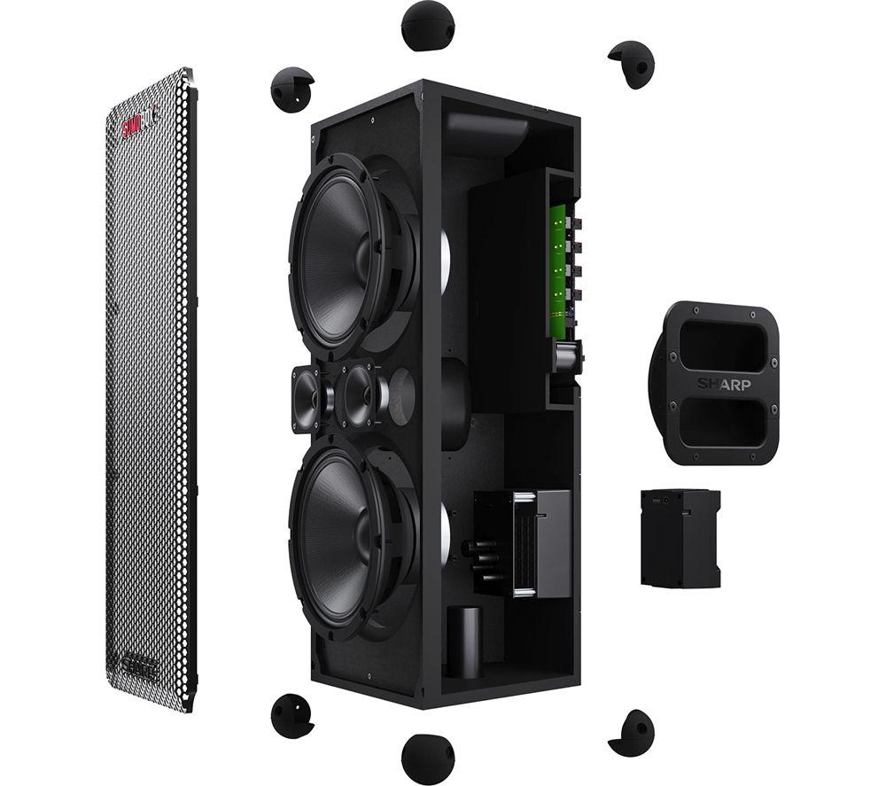 SHARP SumoBox CP-LS100 Portable Bluetooth Megasound PA Speaker - Black