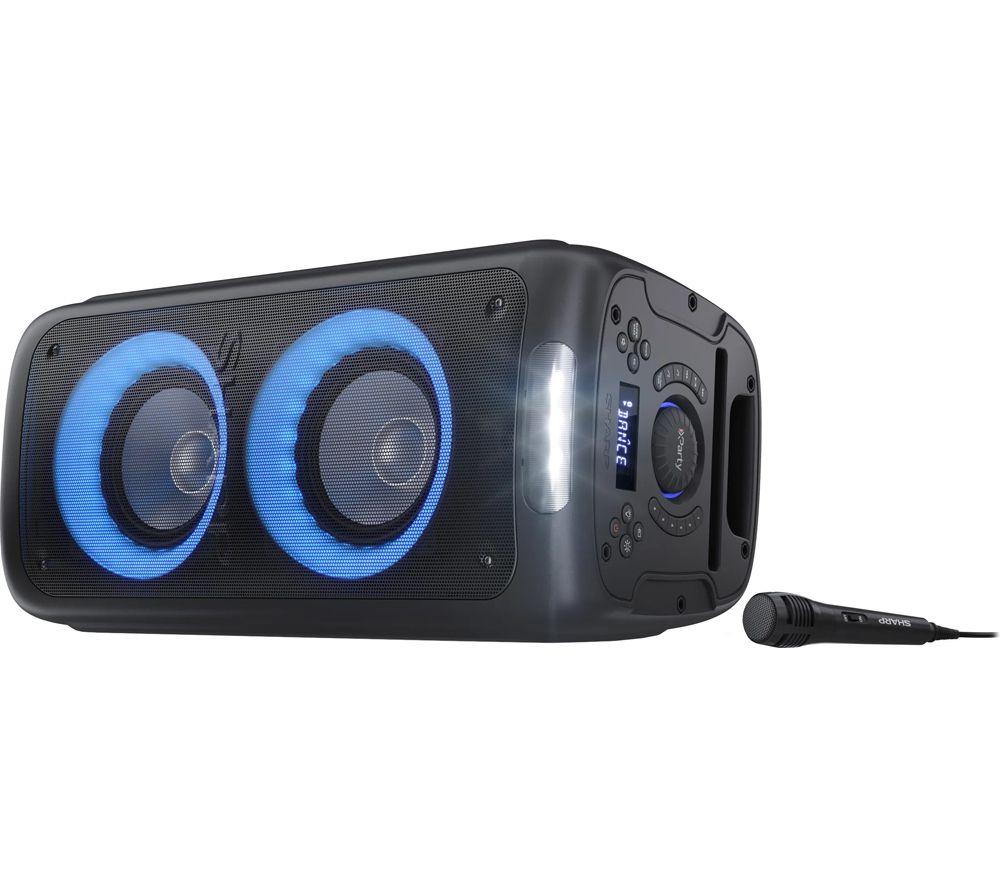 SHARP XParty Street Beat PS-949 Portable Bluetooth Megasound Party Speaker with Microphone - Black