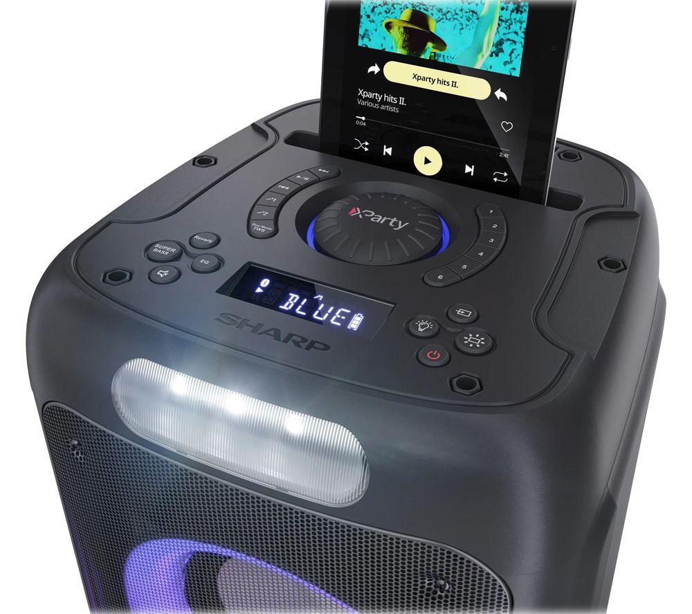 SHARP XParty Street Beat PS-949 Portable Bluetooth Megasound Party Speaker with Microphone - Black