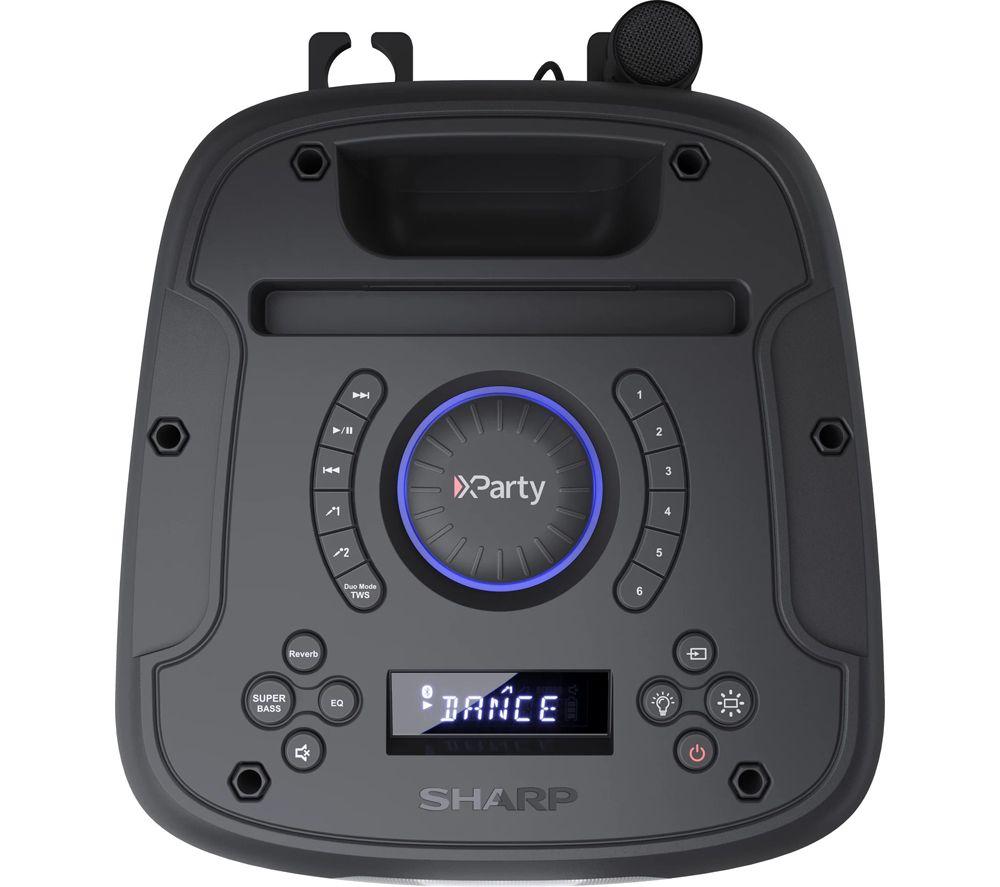 SHARP XParty Street Beat PS-949 Portable Bluetooth Megasound Party Speaker with Microphone - Black