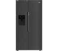 BEKO Pro ASP342VPZ American-Style Fridge Freezer - Black Steel