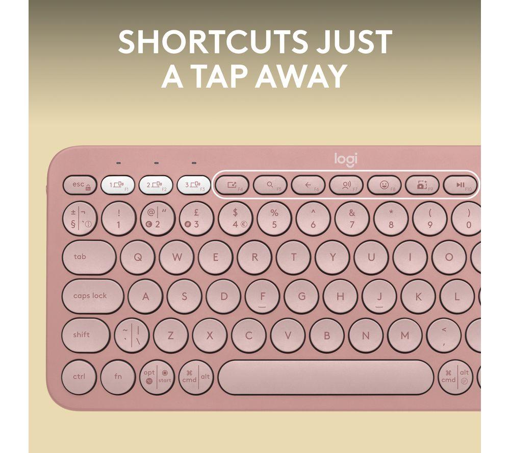 LOGITECH Pebble Keys 2 K380S Wireless Keyboard - Pink