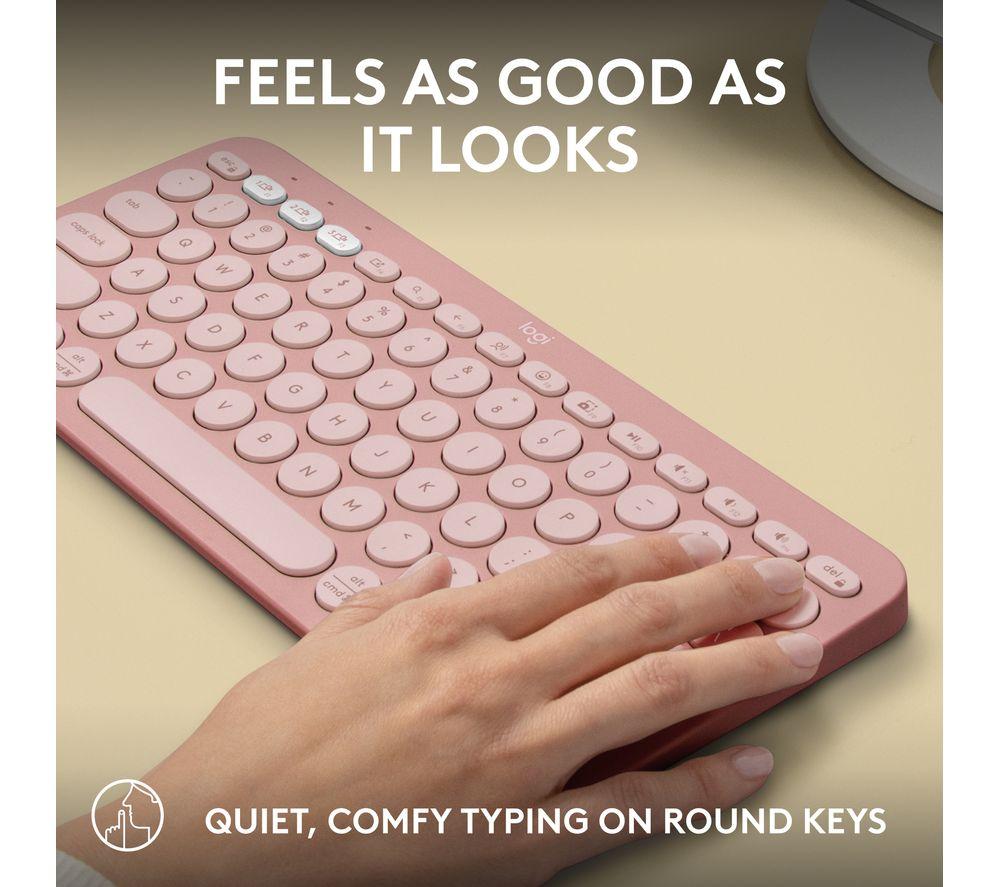 LOGITECH Pebble Keys 2 K380S Kabellose Tastatur – Pink