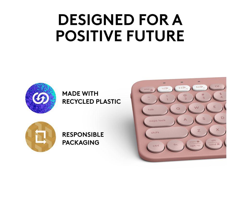 LOGITECH Pebble Keys 2 K380S Wireless Keyboard - Pink