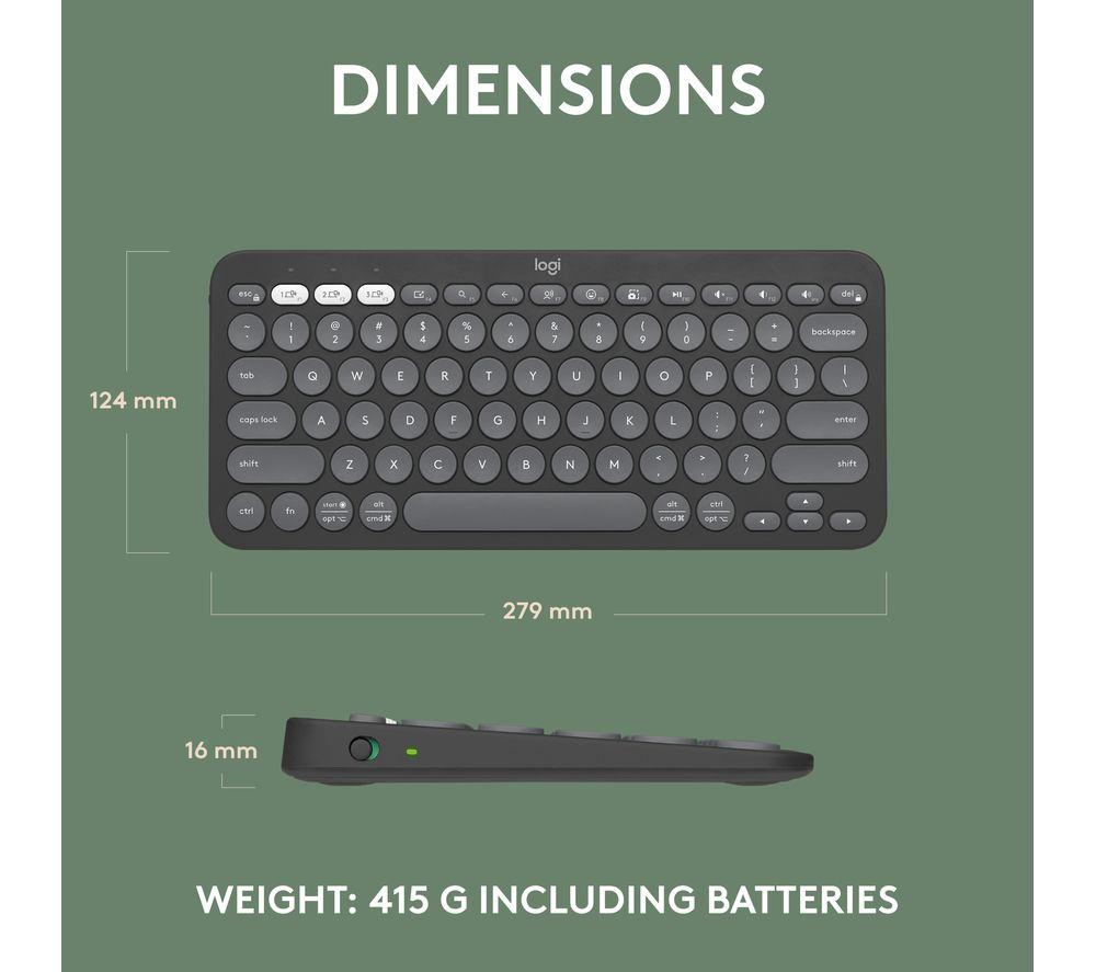 Teclado inalámbrico Logitech Pebble Keys 2 K380S - Negro