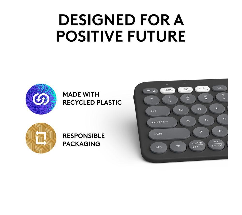 Teclado inalámbrico Logitech Pebble Keys 2 K380S - Negro