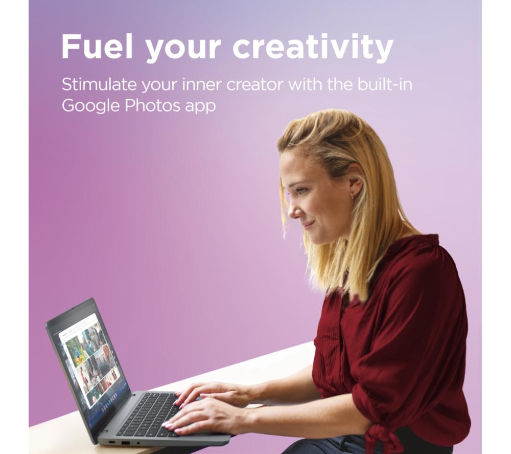 LENOVO IdeaPad Slim 3i 14" Chromebook Plus - Intel® Core™ i3, 256 GB eMMC, Gris