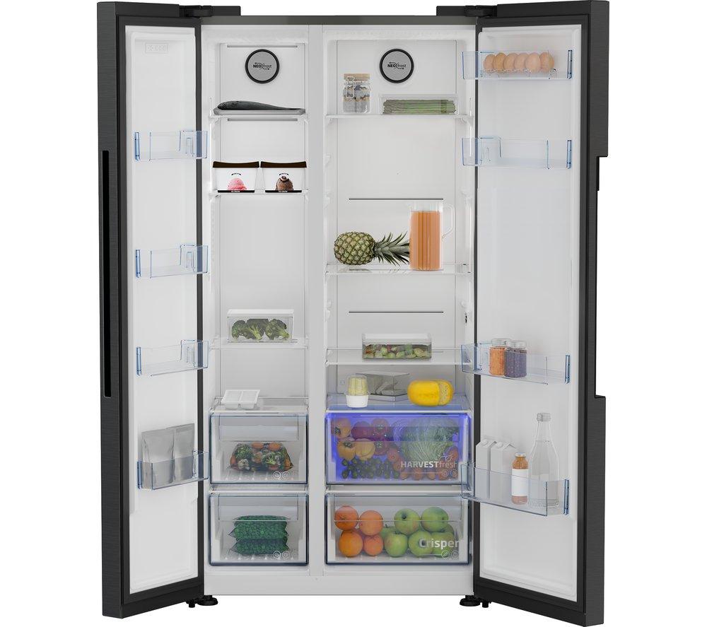 BEKO Pro HarvestFresh ASL1442VPZ Frigorífico Americano - Acero Negro