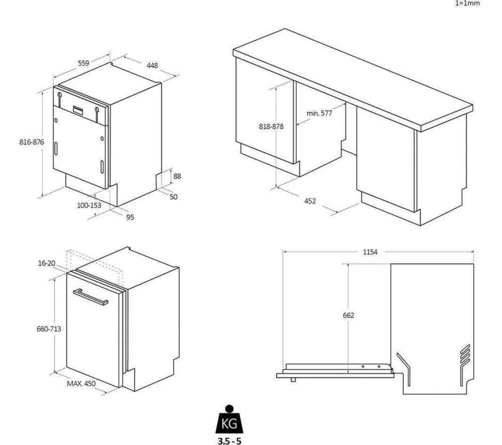 CANDY Brava CDIH 2L952-80 Slimline Fully Integrated Dishwasher