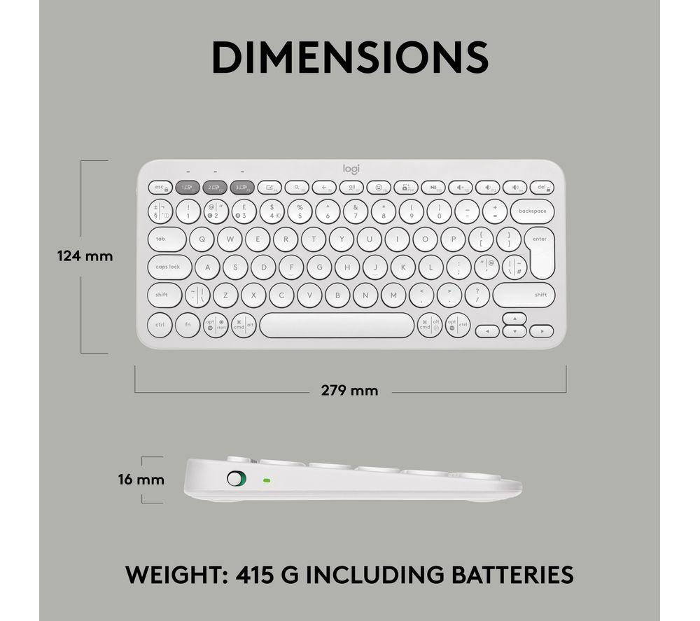 Teclado inalámbrico LOGITECH Pebble Keys 2 K380S - Blanco