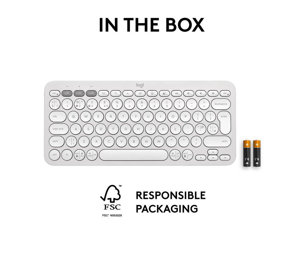 Teclado inalámbrico LOGITECH Pebble Keys 2 K380S - Blanco