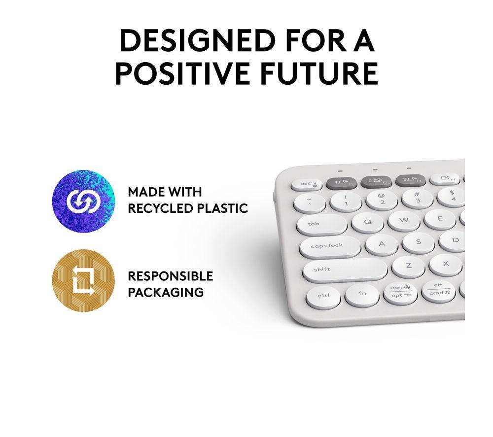 Teclado inalámbrico LOGITECH Pebble Keys 2 K380S - Blanco