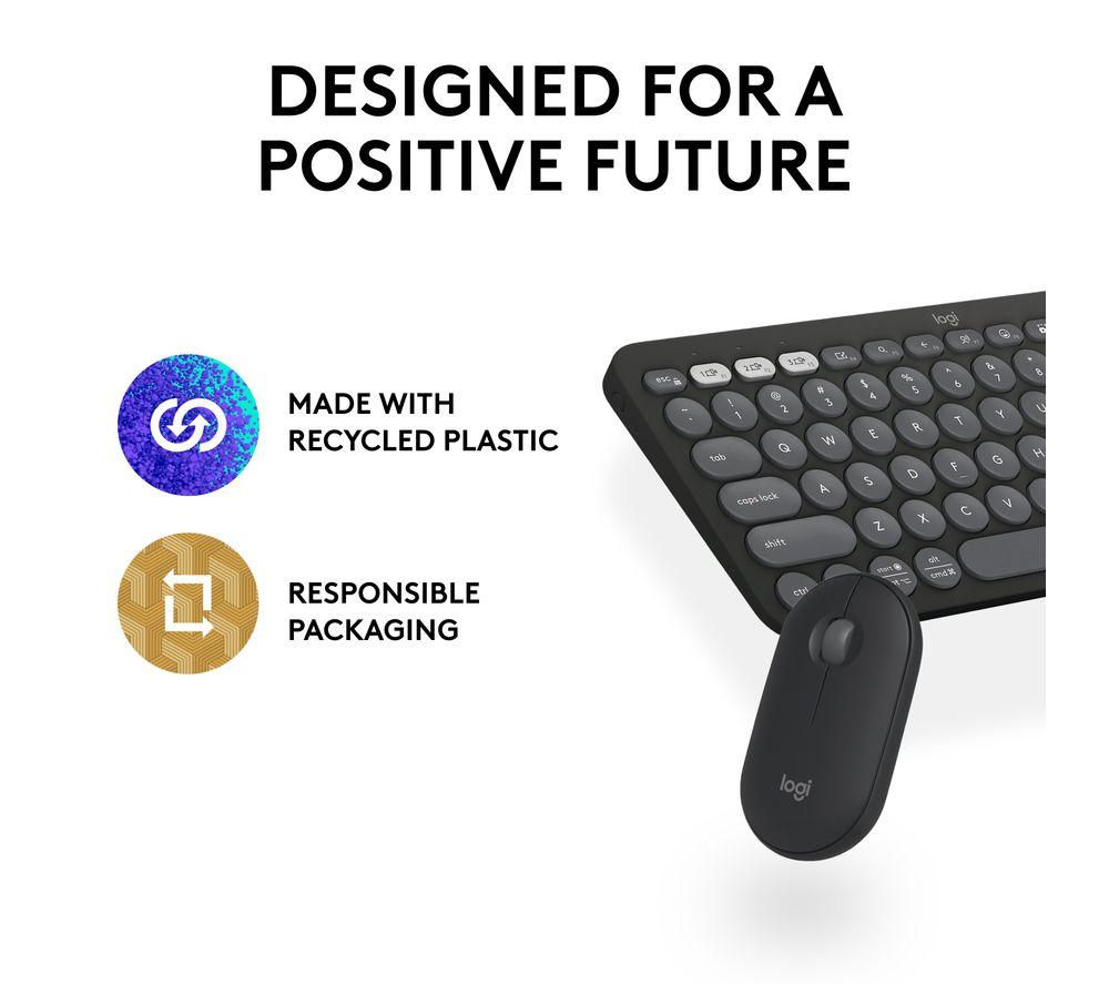 LOGITECH Pebble 2 MK380 Wireless Keyboard & Mouse Set - Graphite