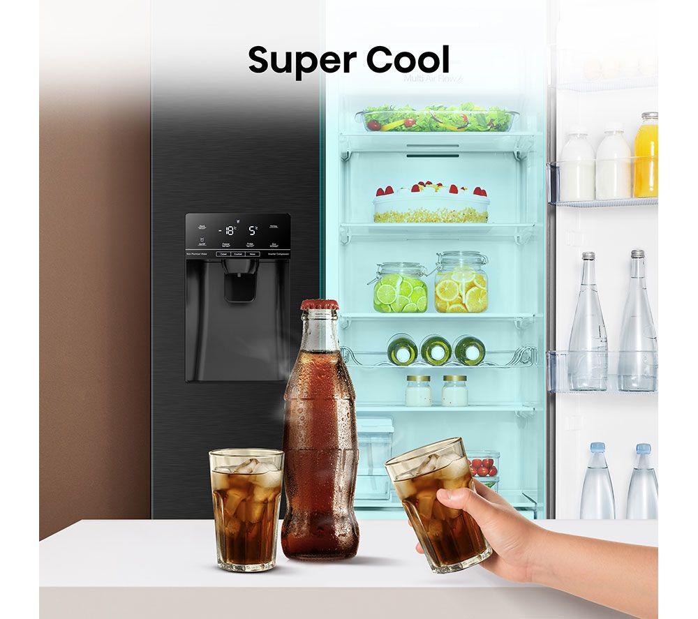 HISENSE RS694N4TFE Frigorífico americano - Acero inoxidable negro