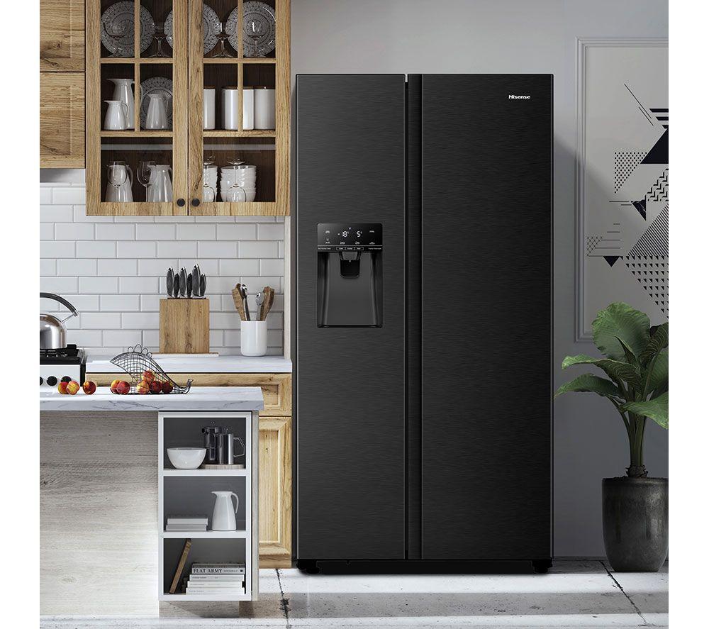 HISENSE RS694N4TFE Frigorífico americano - Acero inoxidable negro