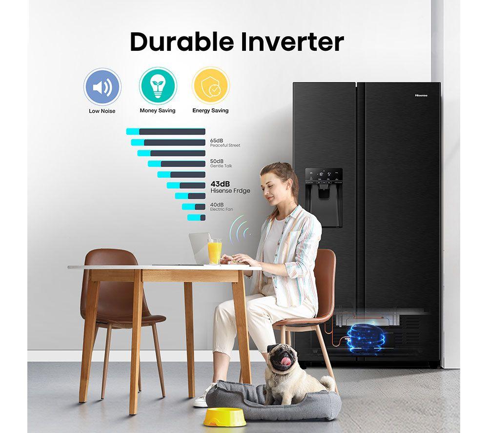 HISENSE RS694N4TFE Frigorífico americano - Acero inoxidable negro