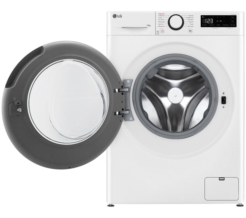 Lavadora LG Series 4 AI Direct Drive F4C510WBTN1 de 10 kg y 1400 rpm - Blanca