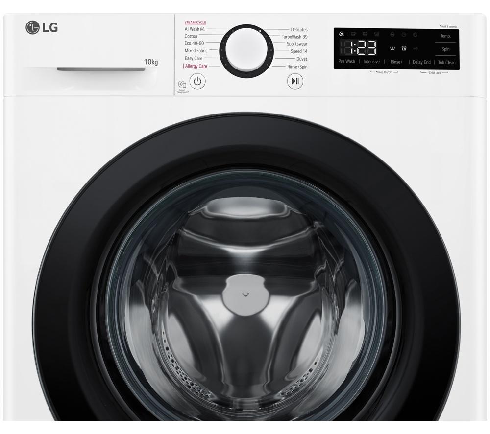 Lavadora LG Series 4 AI Direct Drive F4C510WBTN1 de 10 kg y 1400 rpm - Blanca