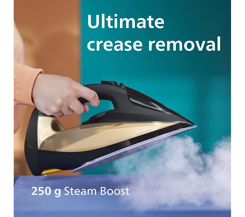 PHILIPS 7000 Series HV SteamGlide Elite DST7040/80 Steam Iron - Black & Gold