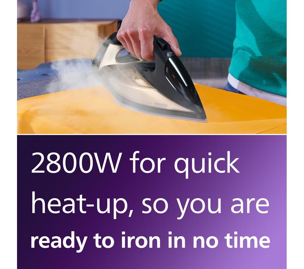 PHILIPS 7000 Series HV SteamGlide Elite DST7040/80 Steam Iron - Black & Gold