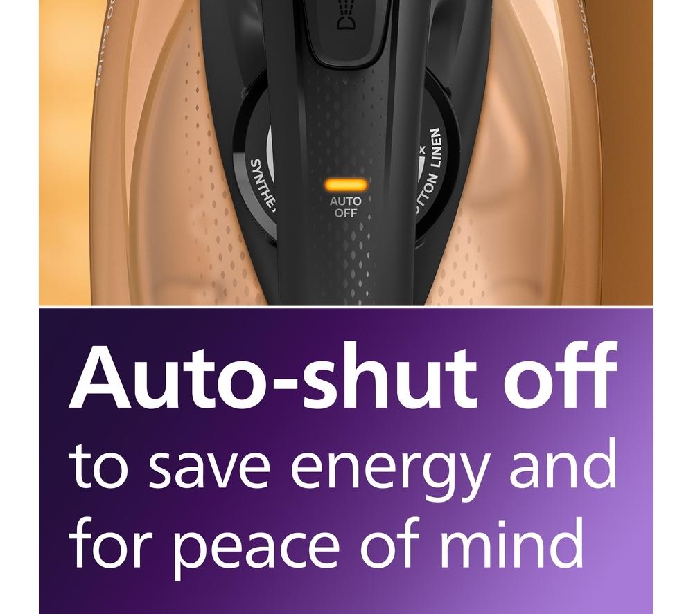 PHILIPS 7000 Series HV SteamGlide Elite DST7040/80 Steam Iron - Black & Gold