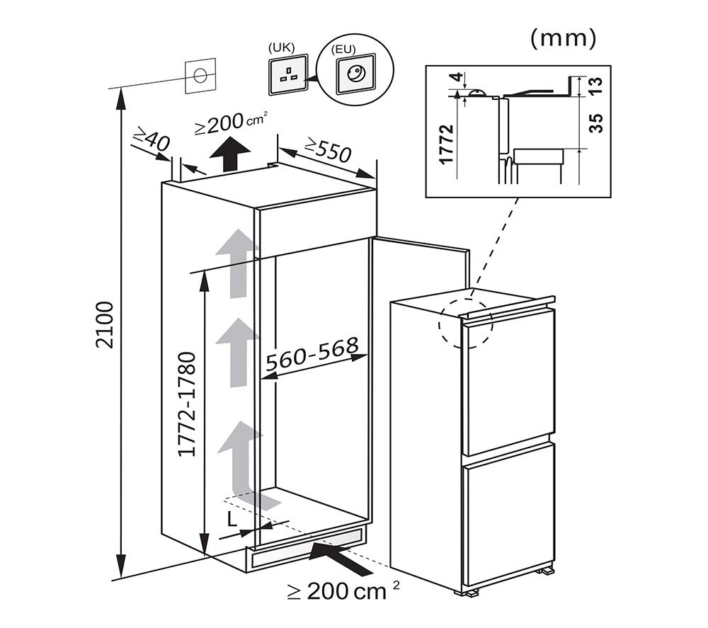HISENSE RIB312F4AWE Integrierte Kühl-Gefrier-Kombination 70/30