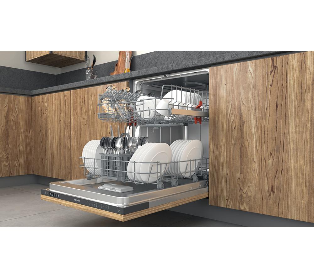 HOTPOINT H2I HD526 UK Lavavajillas totalmente integrado de tamaño completo - Plata