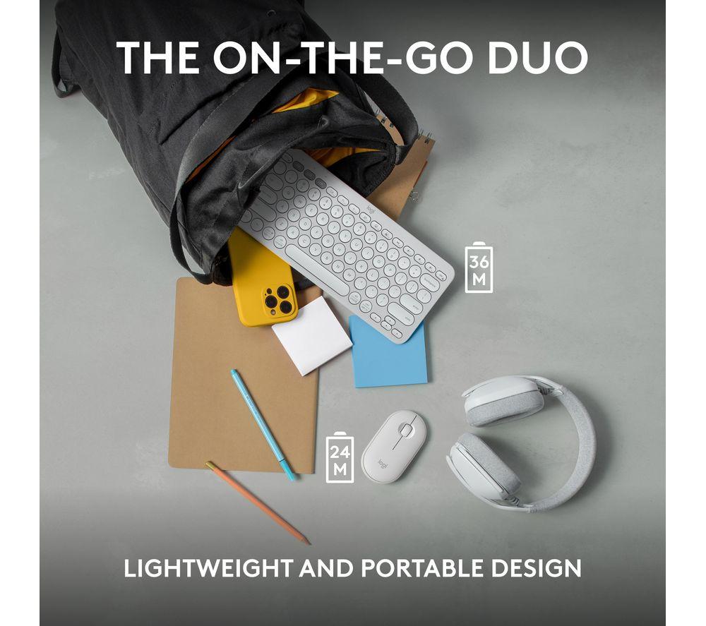 Set de teclado y ratón inalámbricos LOGITECH Pebble 2 MK380 - Blanco roto