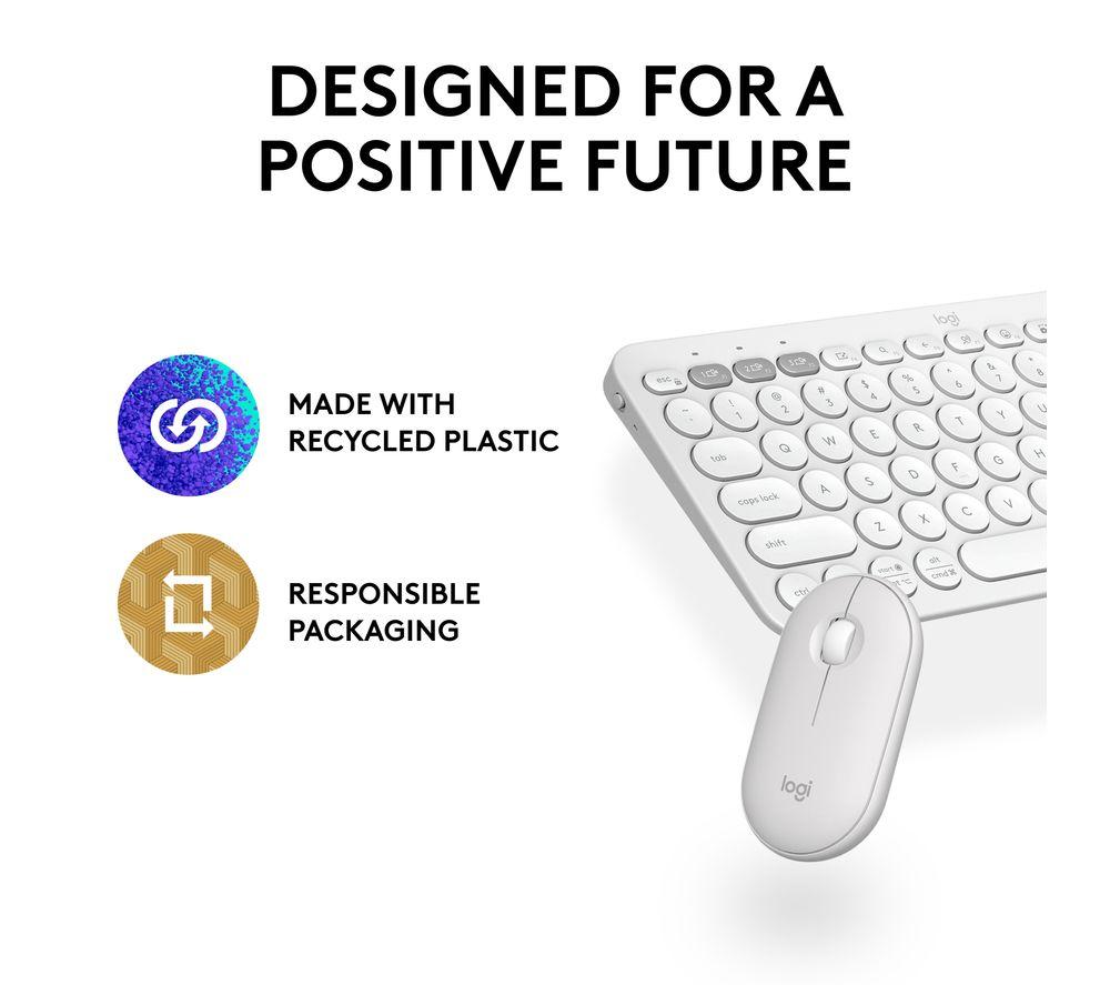 Set de teclado y ratón inalámbricos LOGITECH Pebble 2 MK380 - Blanco roto