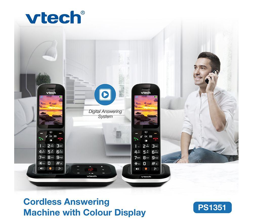 VTECH PS1351 Cordless Phone - Twin, Black
