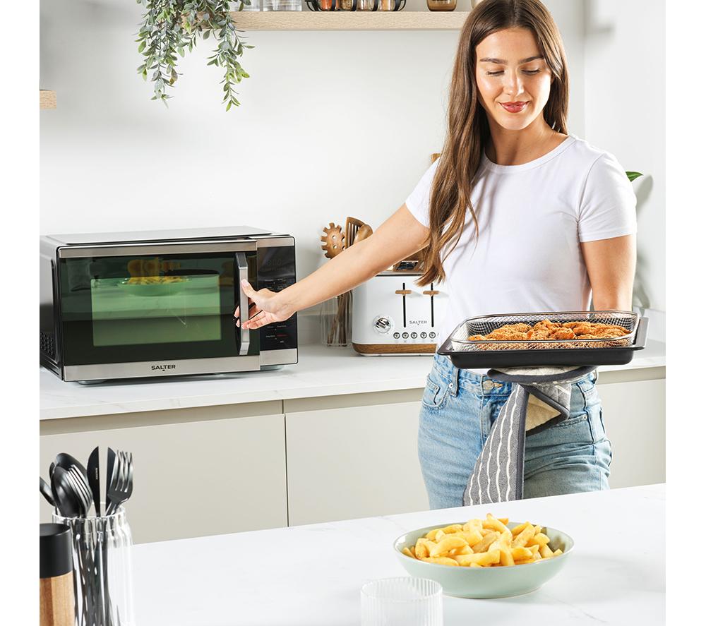 SALTER DuoWave Air Fryer EK5817 Microondas combinado - Negro y acero inoxidable