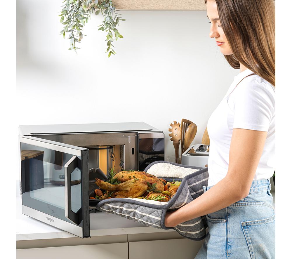 SALTER DuoWave Air Fryer EK5817 Microondas combinado - Negro y acero inoxidable