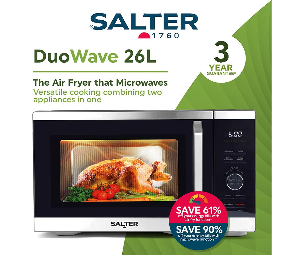 SALTER DuoWave Air Fryer EK5817 Microondas combinado - Negro y acero inoxidable