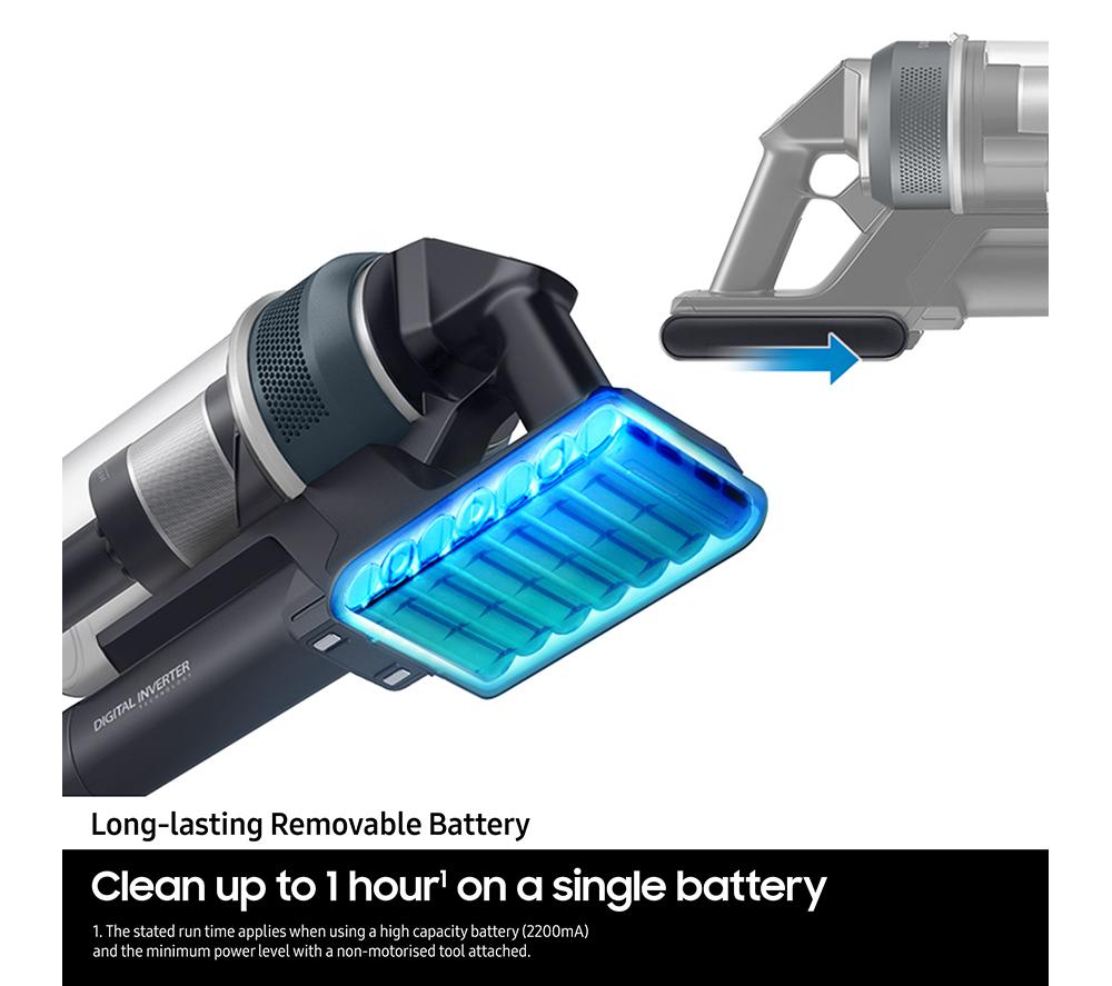 SAMSUNG Jet 95 Pro Max 210W VS20C9547TB/EU Cordless Vacuum Cleaner with Pet Tool+ & Spray Spinning Sweeper - Blue