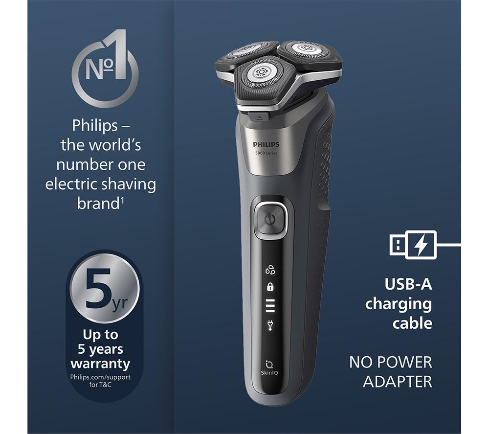 PHILIPS Series 5000 S5887/50 Wet & Dry Rotary Shaver - Carbon Grey