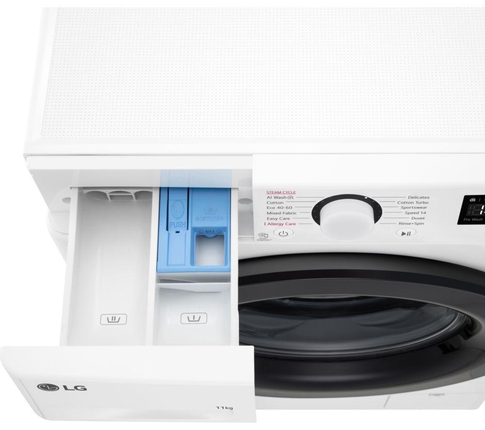 LG Serie 4 AI Direct Drive F4Y511WBLN1 Lavadora de 11 kg y 1400 rpm - Blanca